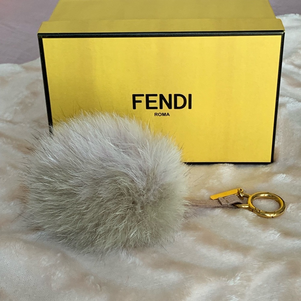 Fendi Fox Fur Bag Pom pom charm